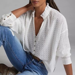 Anthropologie Pilcro The Tavi V-neck Button Down